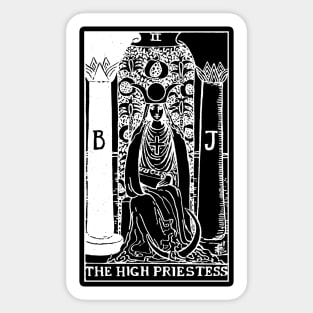 II. The High Priestess Tarot Card | Obsidian and Pearl Sticker